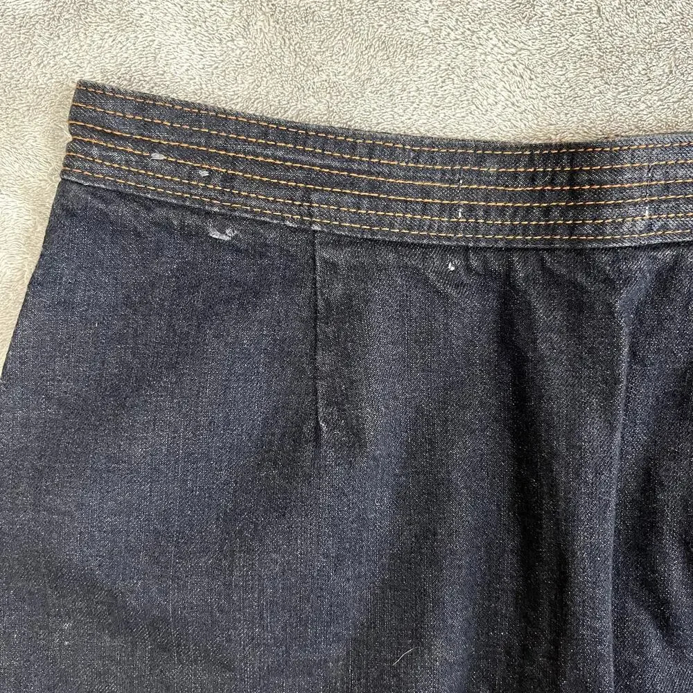 Abercrombie & Fitch Denim Mini Skirt Womens 2 Front Zip Dark Wash Y2K Style NWT - Picture 7 of 9